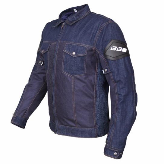 Bikers Gear Australia Protective Kevlar Lined Denim Motorcycle Jacket with Detachable CE 1621-1 Armour, Black, Size 5XL