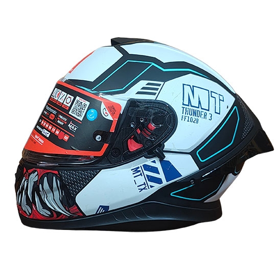 casco mt helmets thunder 3 SV T-X Matte Full Face Helmet Sharp 4-Star Rated, DOT & ISI Certified, Dual Visor, Wind Tunnel Tested, Lightweight Shell (Black Neon, M) Car & Motorbike Aerodynamic design MT Helmet Thunder 3 SV
