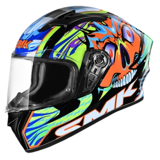 SMK Stellar Skull Gloss Helmet-Black/Orange