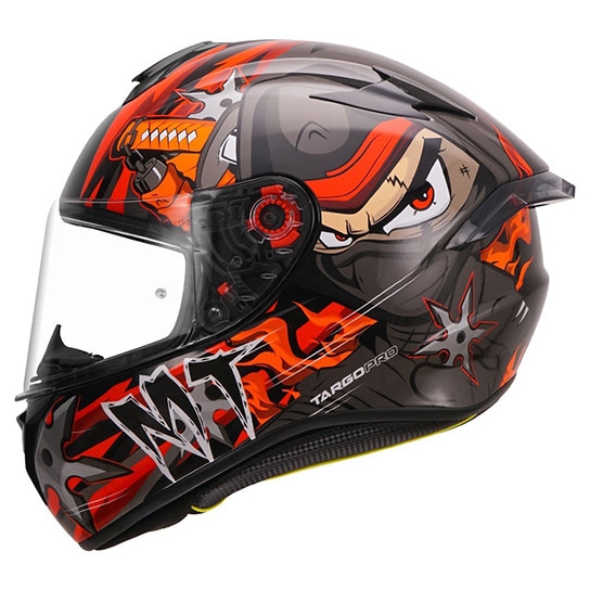 Matt Black/ORANGE MT Blade SV RACE LINE Full Face Motorcycle Everyday Helmet 
