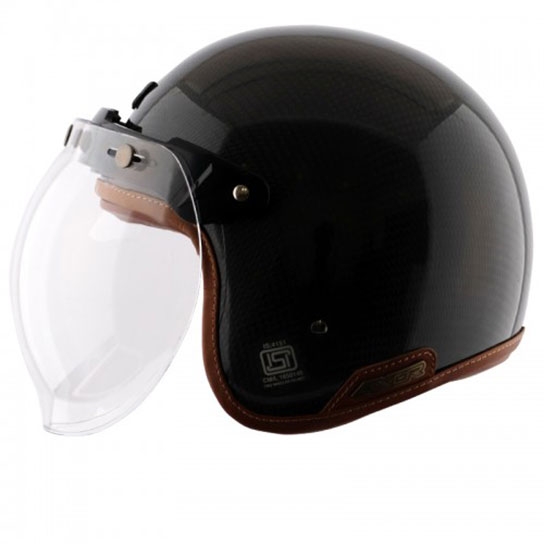 Buy Axor Jet Carbon Fibre Open Face Helmet With Bubble Visor