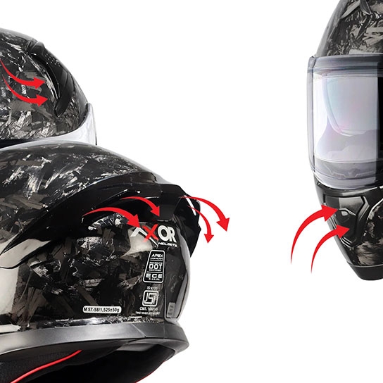 Axor Apex Forged Carbon helmet Ventilation