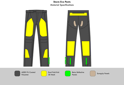 Rynox Storm Evo Motorcycle Riding Pants Specification